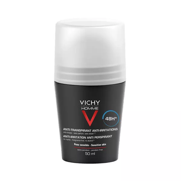 Vichy Homme Deo Roll-On für empfindliche Haut 48h, 50 ml