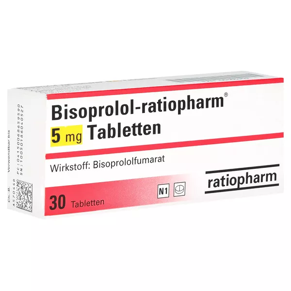 Bisoprolol-ratiopharm 5 mg Tabletten 30 St