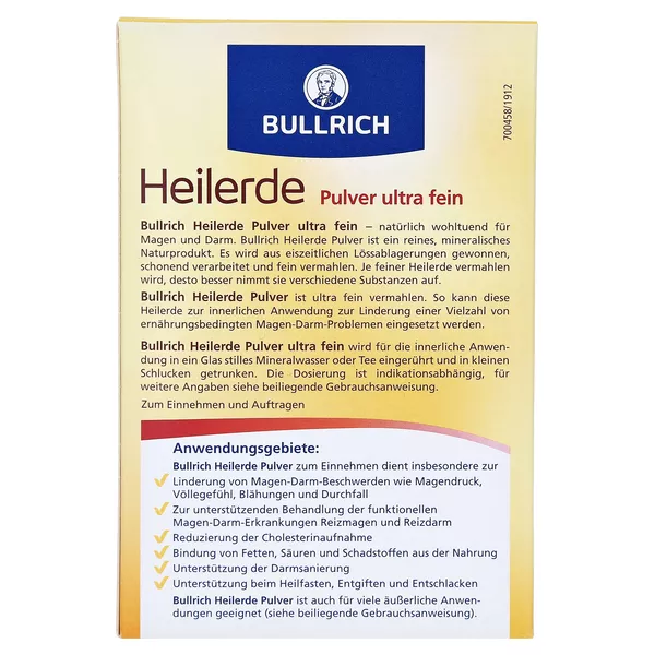 Bullrich Heilerde Plv.z.einnehmen u.Auft 500 g