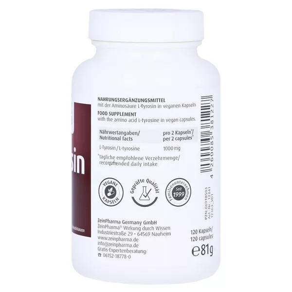 L Tyrosin Kapseln 500 mg, 120 St.