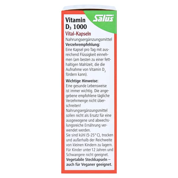 Vitamin D3 1000 vegan Vital-Kapseln Salu 60 St