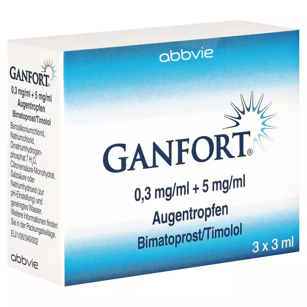 GANFORT 0,3 mg/ml + 5 mg/ml Augentropfen 3X3 ml