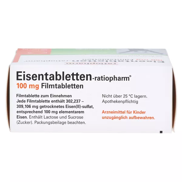Eisentabletten ratiopharm 100 mg, 100 St.