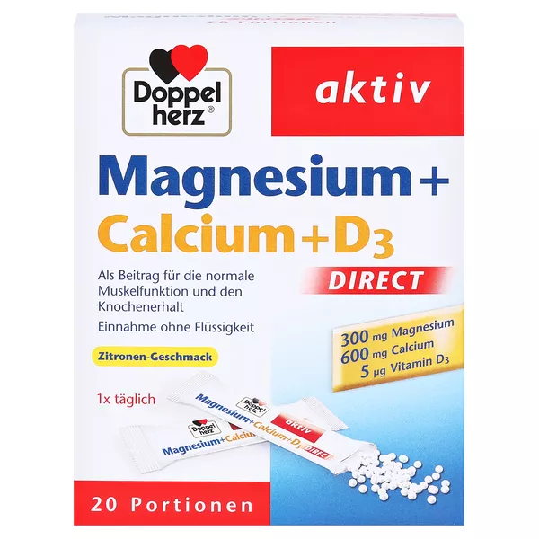 Doppelherz aktiv Magnesium + Calcium + D3 Direkt 20 St