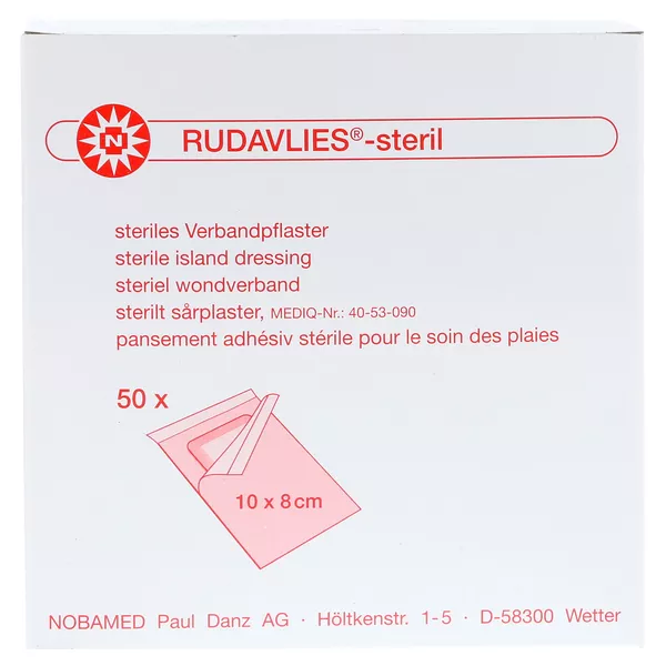Rudavlies-steril Verbandpflaster 8x10 cm 50 St