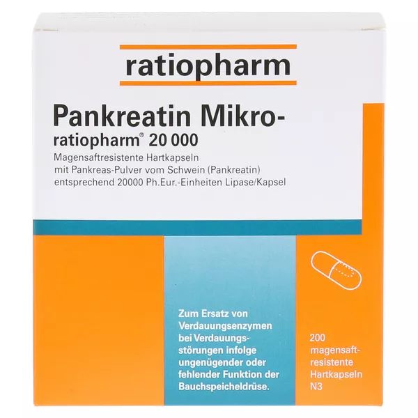 Pankreatin Mikro ratiopharm 20.000 200 St