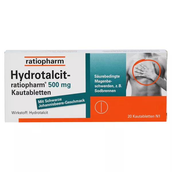 Hydrotalcit ratiopharm 500 mg 20 St