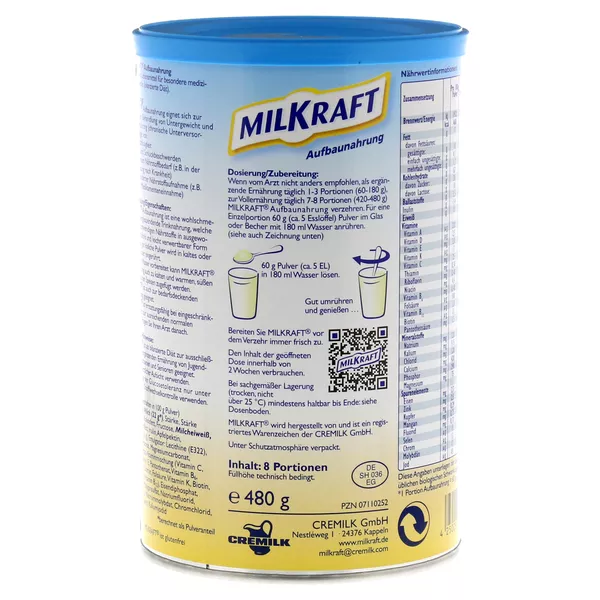 Milkraft Aufbaunahrung Neutral Pulver 480 g