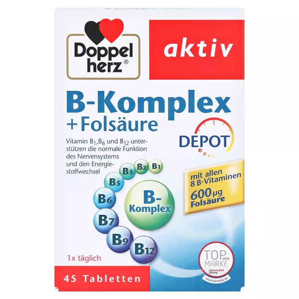 Doppelherz aktiv B-Komplex + Folsäure Depot 45 St