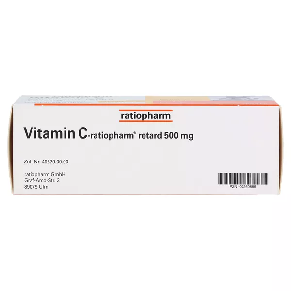 Vitamin C ratiopharm retard 500 mg 100 St