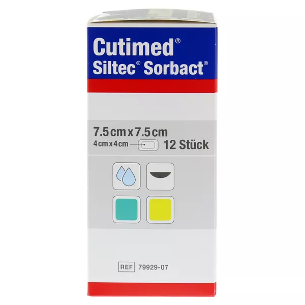Cutimed Siltec Sorbact B PU-Verb.7,5x7,5 12 St
