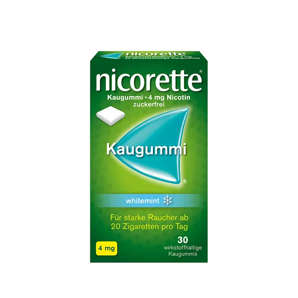 nicorette Kaugummi 4 mg whitemint, 30 St.