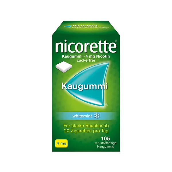 nicorette Kaugummi 4 mg whitemint- Jetzt bis zu 10 Rabatt sichern*, 105 St.