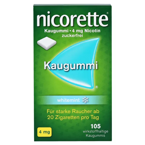 nicorette Kaugummi 4 mg whitemint- Jetzt bis zu 10 Rabatt sichern*, 105 St.