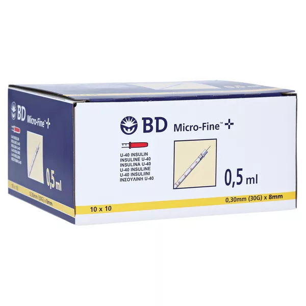 BD Micro-fine+ Insulinspritze 0,5 ml U40 100X0,5 ml