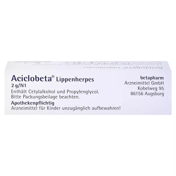 Aciclobeta Lippenherpes Creme 2 g