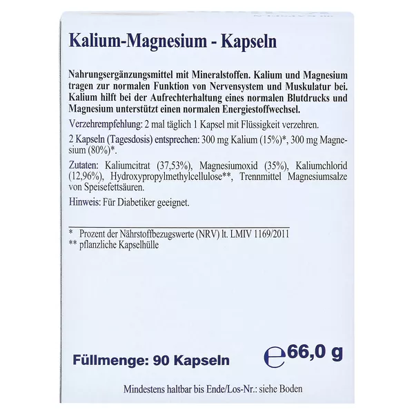 Kalium Magnesium Kapseln 90 St