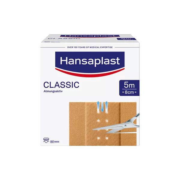 Hansaplast Classic Pflasterrolle, 5m x 8cm 1 St