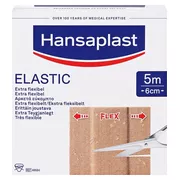 Hansaplast Elastic Pflaster, 5m x 6cm – Extra flexibel 1 St