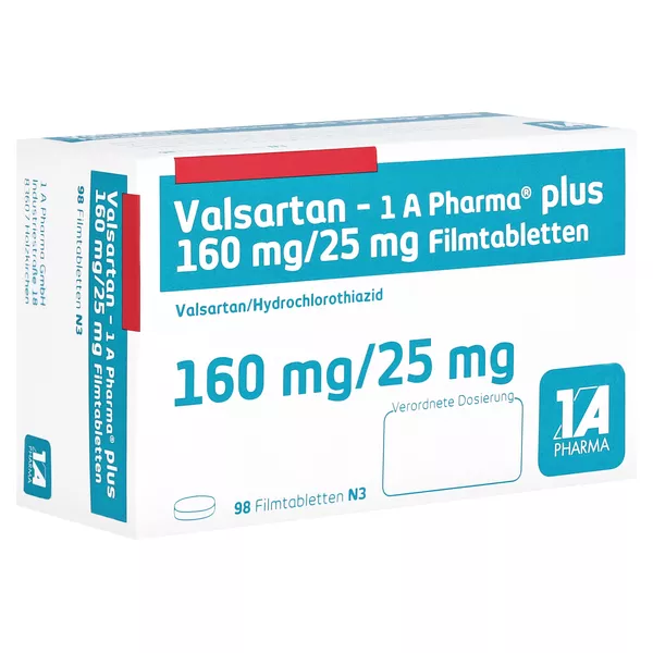 VALSARTAN-1A Pharma plus 160/25 mg Filmtabletten 98 St