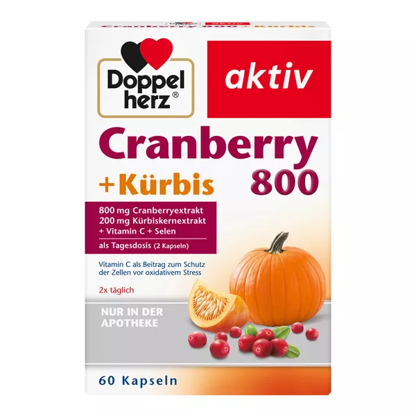 Doppelherz aktiv Cranberry + Kürbis + Vitamin C + Seelen, 60 St.