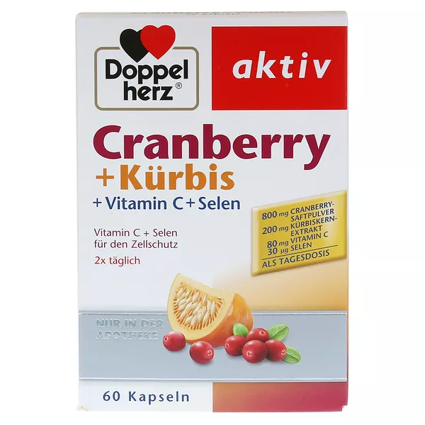 Doppelherz aktiv Cranberry + Kürbis + Vitamin C + Seelen, 60 St.