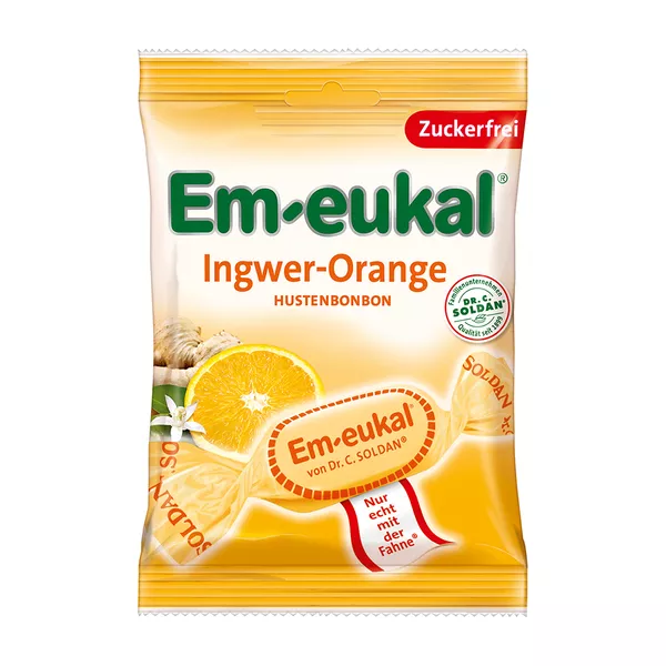 EM Eukal Bonbons Ingwer-Orange Bonbons zuckerfrei 75 g