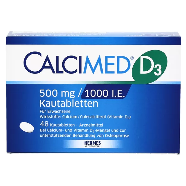 Calcimed D3 500 mg/1000 I.E. Kautablette 48 St