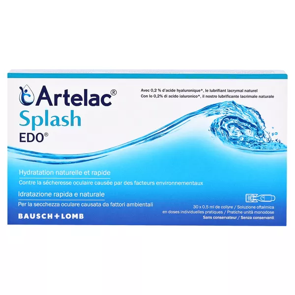Artelac Splash EDO Augentropfen für trockene brennende Augen 30X0,5 ml