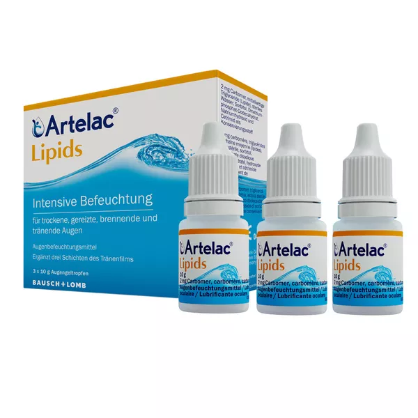 Artelac Lipids Augengeltropfen für stark tränende Augen 3X10 g