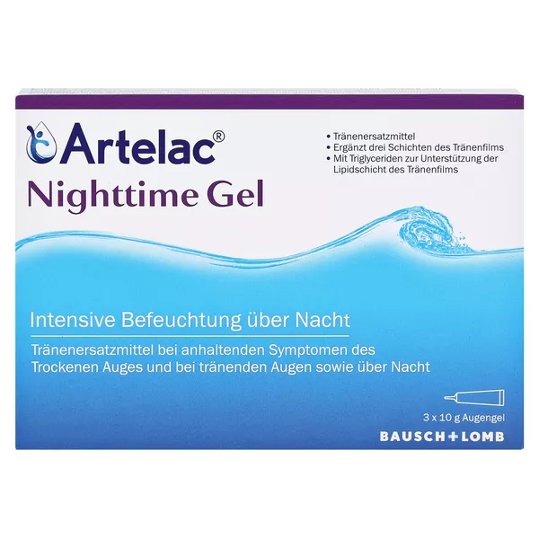 Artelac Nighttime Gel Augengel - Feuchtigkeitspflege zur Nacht, 3 x 10 g