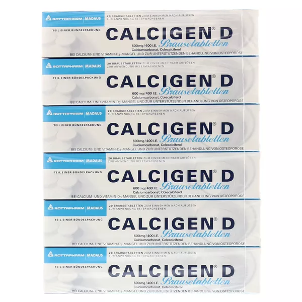 Calcigen D 600 mg/400 I.E. Brausetabletten, 120 St.