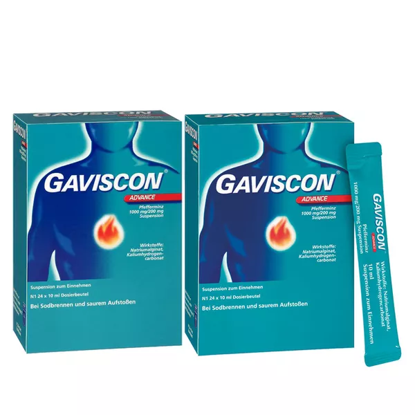 Gaviscon Adv. Pfefferm. Susp. Doppelpack 48X10 ml