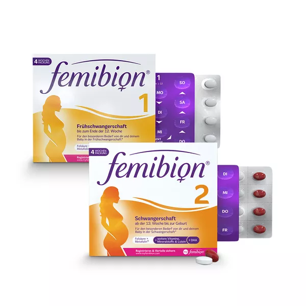 Sparset Femibion 1 Frühschwangerschaft 56 St. + Femibion 2 Schwangerschaft 224 St.