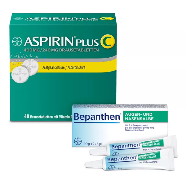 Aspirin+C Br-Tab+Bepanth.Aug. u. Nas-Sal 1 Set