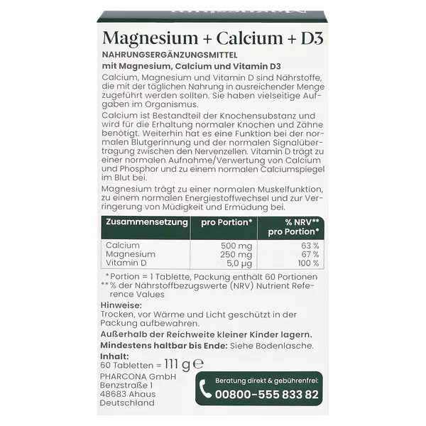 DocMorris Magnesium + Calcium + D3 60 St