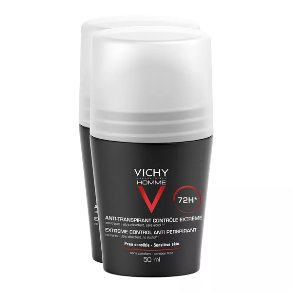 Vichy Homme Deo Roll-on Anti Transpirant 72h 2X50 ml