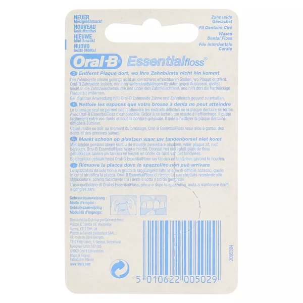 ORAL B Zahnseide Essential Floss mint gewachst 50 m 1 P