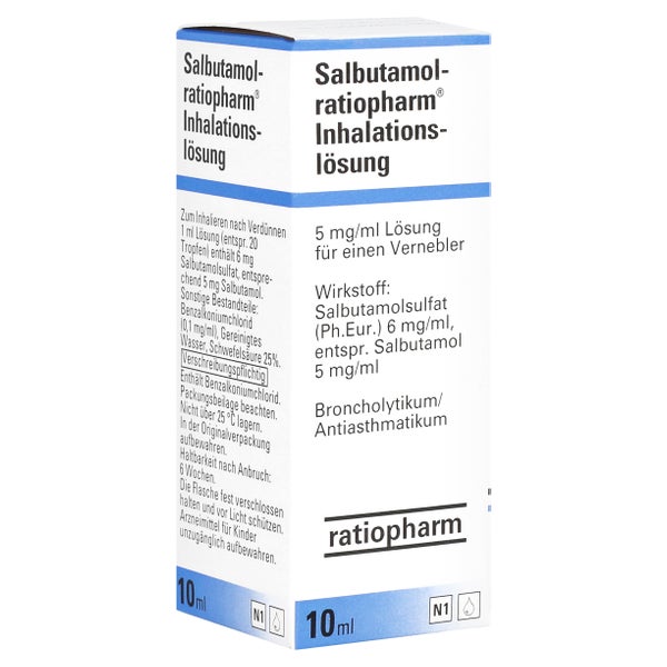 SALBUTAMOL-ratiopharm Lösung f.e.Vernebler 10 ml