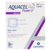Aquacel Ag Foam adhäsiv 8x8 cm Verband 10 St