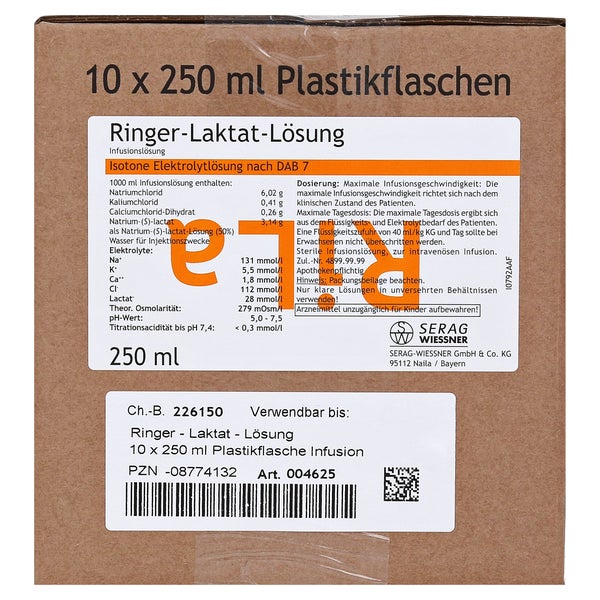 Ringer Laktat Lösung Plastik 10X250 ml
