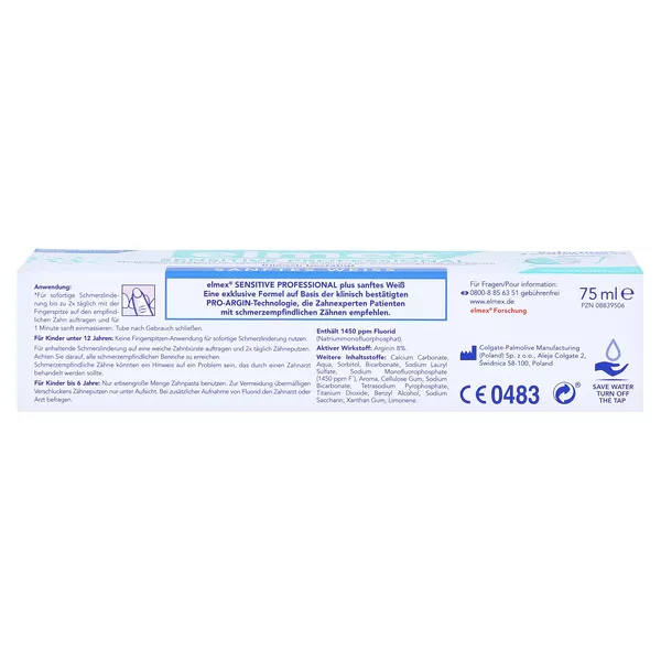 elmex Zahnpasta Sensitive Professional Sanftes Weiss, 75 ml