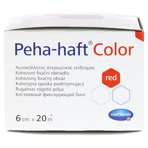 PEHA-HAFT Color Fixierbinde latexfrei 6 cm x 20m rot - 1 St 1 St