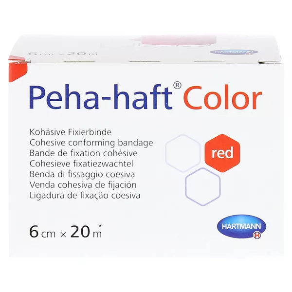 PEHA-HAFT Color Fixierbinde latexfrei 6 cm x 20m rot - 1 St 1 St