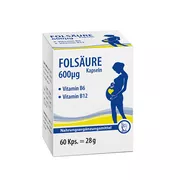 Folsäure 600 µg plus Vitamine B6 + B12 Kapseln 60 St