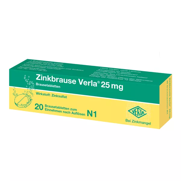 Zinkbrause Verla 25 mg Brausetabletten 20 St