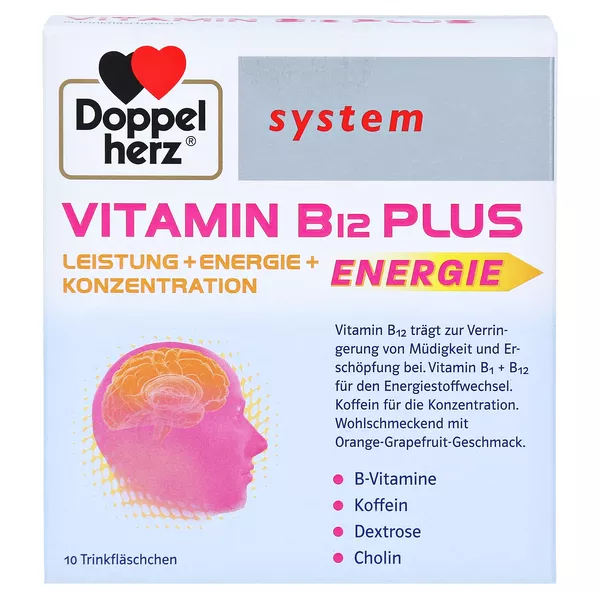 Doppelherz system Vitamin B12 Plus Leistung + Energie + Konzentration, 10 x 25 ml