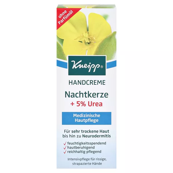 Kneipp Handcreme Nachtkerze + 5% Urea - Nachtkerzenöl & Mandelöl & Urea 50 ml