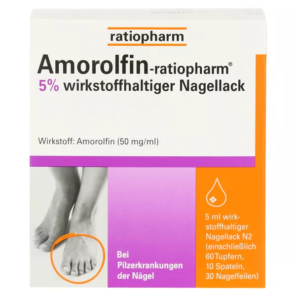 Amorolfin ratiopharm 5% wirkstoffhaltiger Nagellack, 5 ml