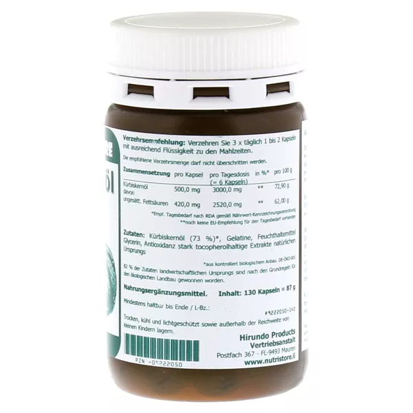 Kürbiskernöl 500 mg Kapseln 130 St